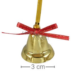 Natal Jingle Bell Dourado Com Bola De Galho De árvore E Laço