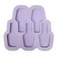 Molde de Silicone para Resina 2,5 x 5 cm - Esmalte 5 cavidades 