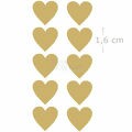 Etiqueta Adesiva Coração Dourada - 100 unidades