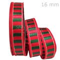 Fita de Natal Sinimbu - 16mm Cor 1 Ref. 1548/16 - Vermelho Listra Verde