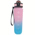 Garrafa de Água Squeeze Motivacional 1 Litro Ref. 2649 Degradê Rosa e Azul