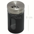 Porta Tempero de Vidro Tampa Inox - 80ml - Preto